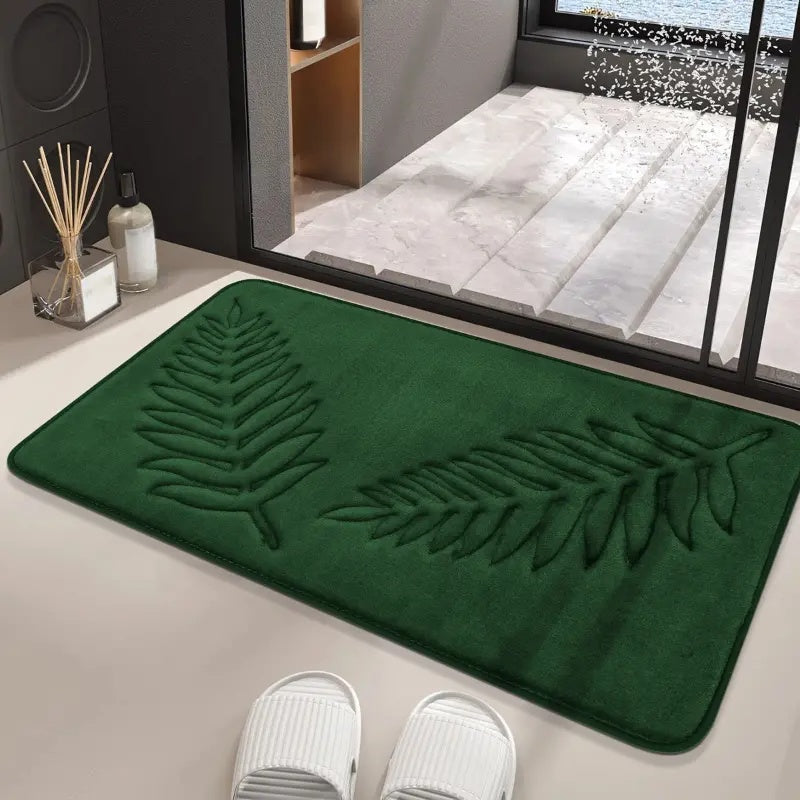 Tapis de Bain Lot 2 – Antidérapant – Motif Feuille