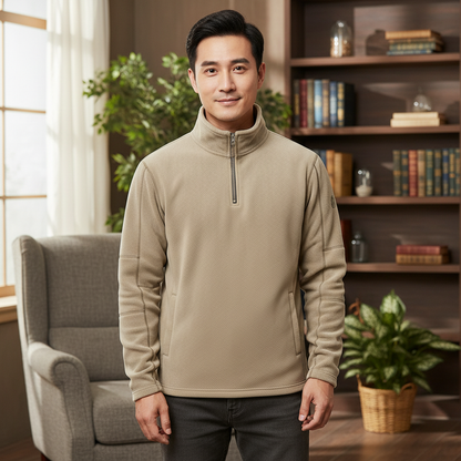 Pull Zippé Homme – Doux et Confortable – Pour l'Hiver et les Activités Extérieures