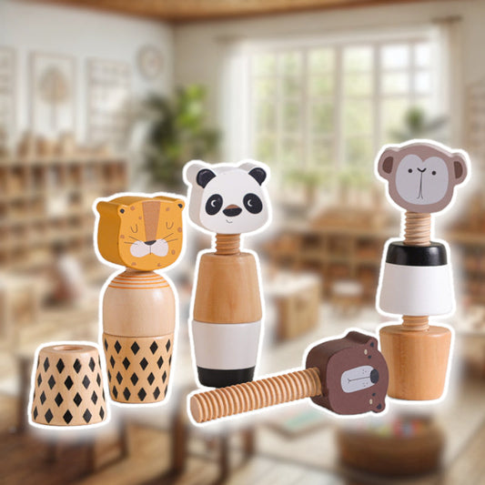 Jouet Vissage Bois – Animaux – Éducatif