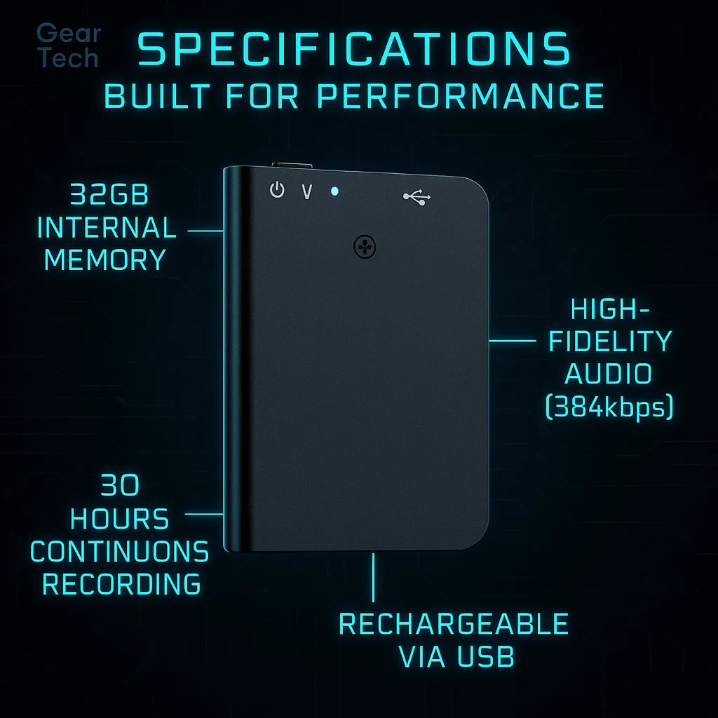 Enregistreur Vocal Mini HD 16Go