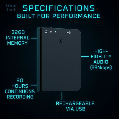 Enregistreur Vocal Mini HD 16Go