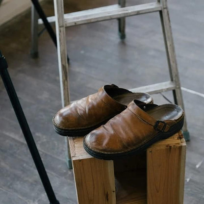 BirchClog | Pantoufles Orthopédiques pour Hommes en Cuir