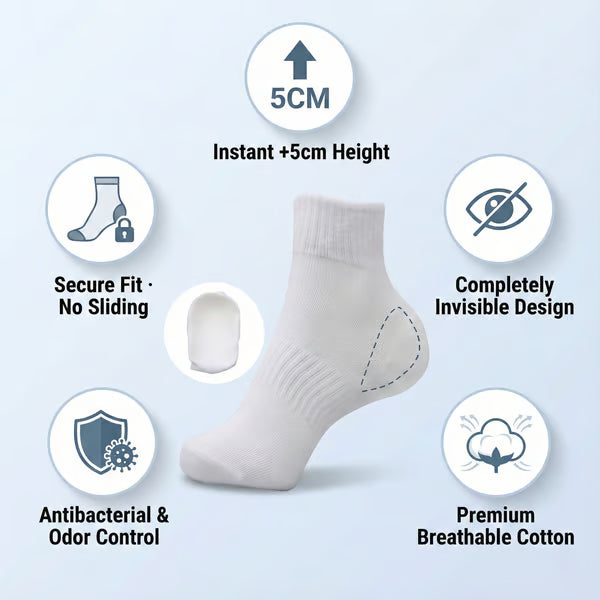 Chaussettes Rehausseur Invisible +5 cm