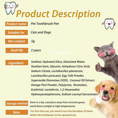 Stylo Brosse Dents Chien Chat