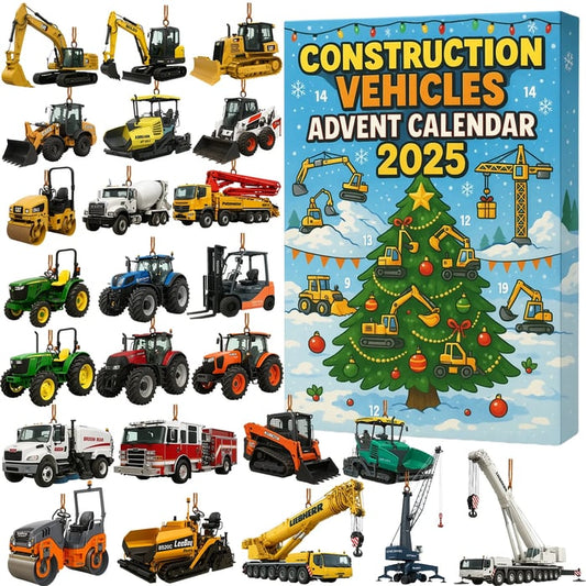 BuildZone Calendrier de l’Avent 2025 | 24 Mini Véhicules de Chantier pour Enfants