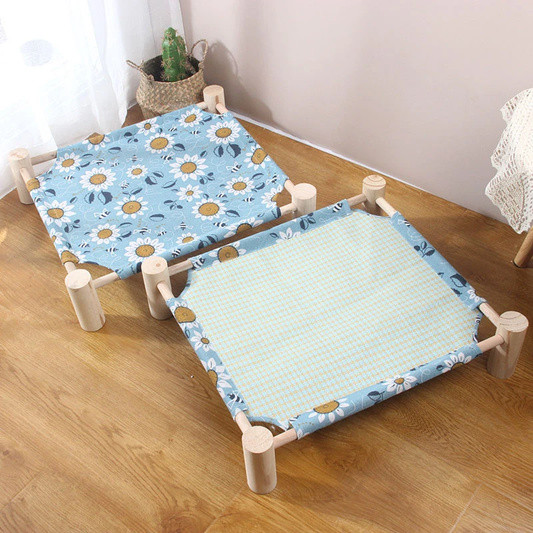 Hamac Surélevé Bois Pin Pour Animaux