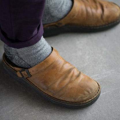 BirchClog | Pantoufles Orthopédiques pour Hommes en Cuir