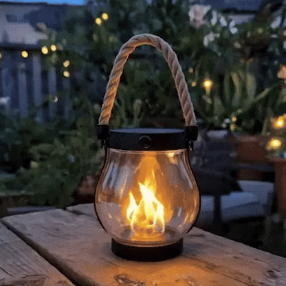 Lanterne Solaire – Flamme LED – Extérieure Jardin