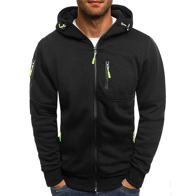 Sweat à Capuche Zippé – Poches Zippées – Homme