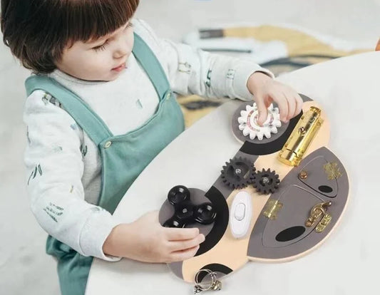 Tableau 8 en 1 Activités Montessori – Bois – Mécanismes