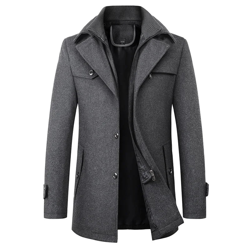 Manteau Homme – Col Montant – Fermeture Zippée