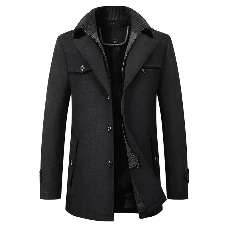 Manteau Homme – Col Montant – Fermeture Zippée
