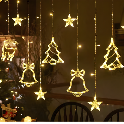 Rideau Lumineux Étoiles LED Chaud