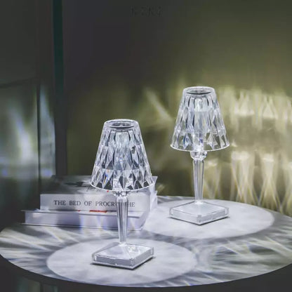 Lampe Cristal Élégante | LED rechargeable, design moderne