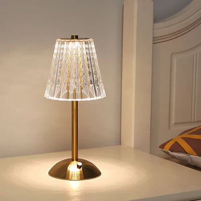 CristalLampe | Lampe de table en cristal doré Elégance luxueuse dans la pièce