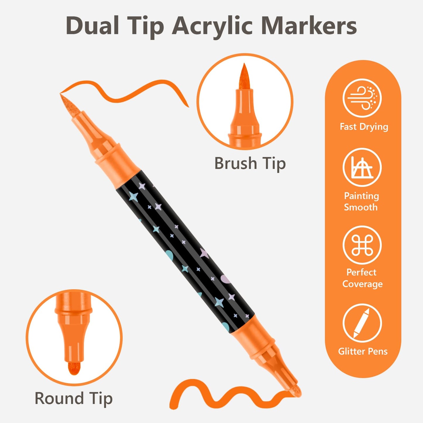 Feutres Pailletés Double Pointe