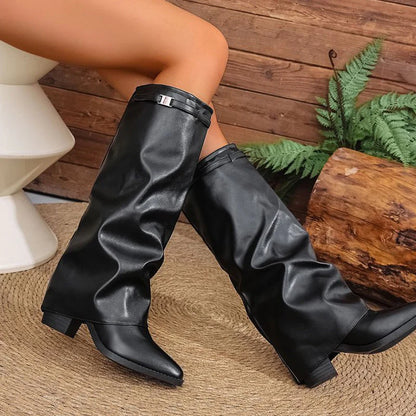 Bottes Hautes Femme Talon Épais