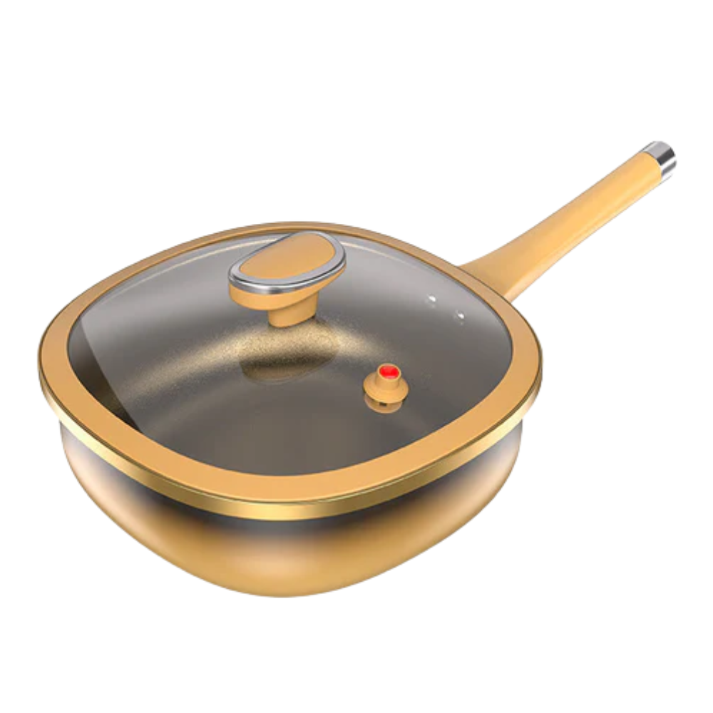 Casserole Vapeur Titane – Antiadhésive – Couvercle Verre