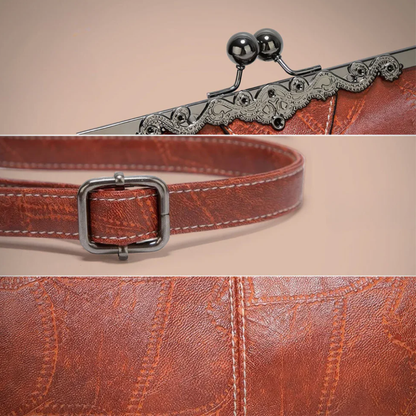 Améliane Sac à Main Vintage en Cuir | Sac Bandoulière Rétro et Intemporel