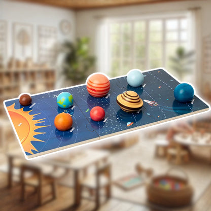 Puzzle Système Solaire 3D – Bois – Éveil Enfant